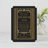 Pre PromJunior, Great Gatsby, Gold, Black Save The Date (Staand voorkant)