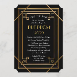 Pre PromJunior, Great Gatsby, Gold, Black Save The Date
