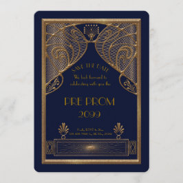 Pre PromJunior, Great Gatsby, Gold, marine Save The Date