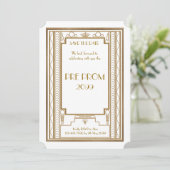 Pre PromJunior, Great Gatsby, Gold, White Save The Date (Staand voorkant)