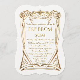 Pre PromJunior, Great Gatsby, Gold, wit, haakje Save The Date