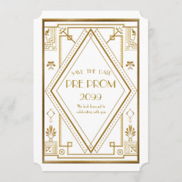 Pre PromJunior, Great Gatsby, Gold, wit Save The Date
