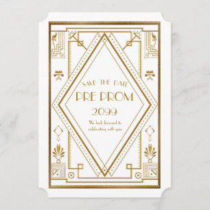 Pre PromJunior, Great Gatsby, Gold, wit Save The Date