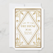Pre PromJunior, Great Gatsby, Gold, wit Save The Date (Voorkant)