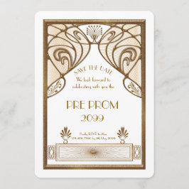 Pre PromJunior, Great Gatsby, Gold, wit Save The Date