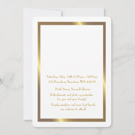 Pre PromJunior, Great Gatsby, Gold, wit Save The Date (Achterkant)