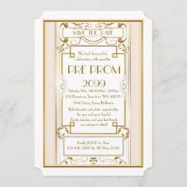 Pre PromJunior, Great Gatsby, Gold, wit Save The Date