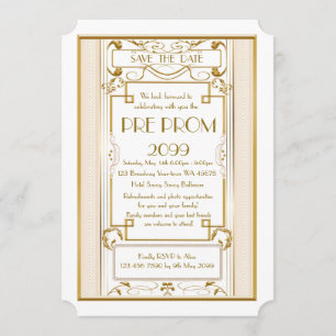 Pre PromJunior, Great Gatsby, Gold, wit Save The Date