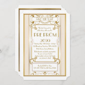 Pre PromJunior, Great Gatsby, Gold, wit Save The Date (Voorkant / Achterkant)