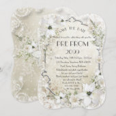 Pre PromJunior, Great Gatsby, Gold, zilver, haakje Save The Date (Voorkant / Achterkant)