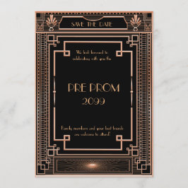 Pre PromJunior, Great Gatsby, Gold, zwart Save The Date