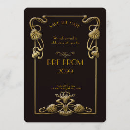 Pre PromJunior, Great Gatsby, Gold, zwart Save The Date