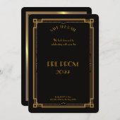 Pre PromJunior, Great Gatsby, minimalistisch, zwar Save The Date (Voorkant / Achterkant)