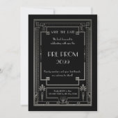 Pre PromJunior, Great Gatsby, Silver, Black Save The Date (Voorkant)