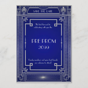 Pre PromJunior, Great Gatsby, Silver, marine Save The Date