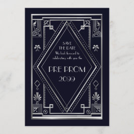 Pre PromJunior, Great Gatsby, Silver, Navy Save The Date