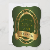 Pre PromJunior, Great Prom, smaragdgroen, goud Save The Date (Voorkant)