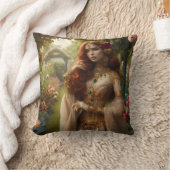 Pre-Raphaeliet vergulde vrouw 2 in tuin Kussen (Deken)
