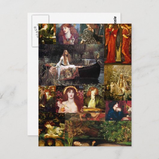Pre-Raphaelietcollage Briefkaart (Voorkant / Achterkant)