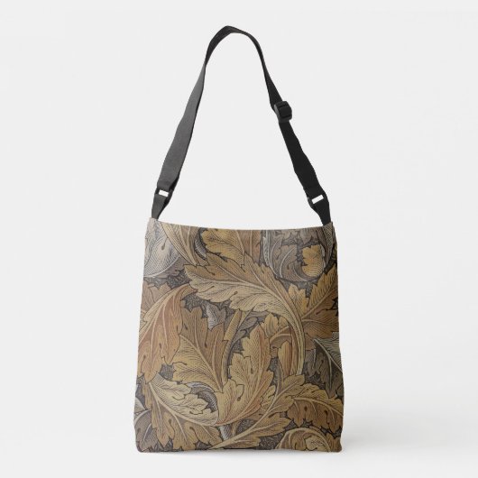Pre-Raphaelite Acanthus-patroon in neutralen Crossbody Tas (Achterkant)