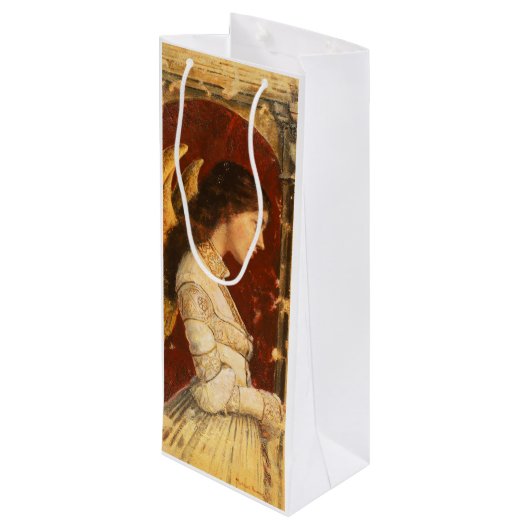 Pre-Raphaelite Angel Wine Gift Bag Wijn Cadeautas (Achterkant Gekanteld)