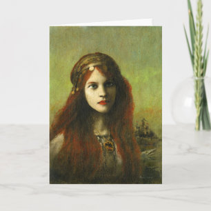 Pre-Raphaelite Celtic Girl Greetings Card Kaart