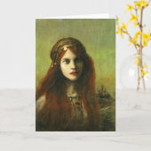 Pre-Raphaelite Celtic Girl Groetjes Kaart (Gele Bloem)