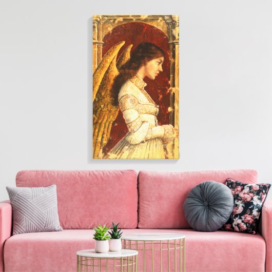 Pre-Raphaelite Fresco Engel Canvas Print (Insitu (Woonkamer))