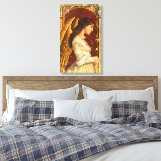 Pre-Raphaelite Fresco Engel Canvas Print (Insitu (Slaapkamer))