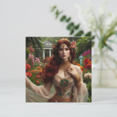 Pre-Raphaelite gilded woman 1 in garden Kaart (Staand voorkant)