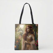 Pre-Raphaelite Gilded Woman 2 in Garden Tote Bag (Voorkant)