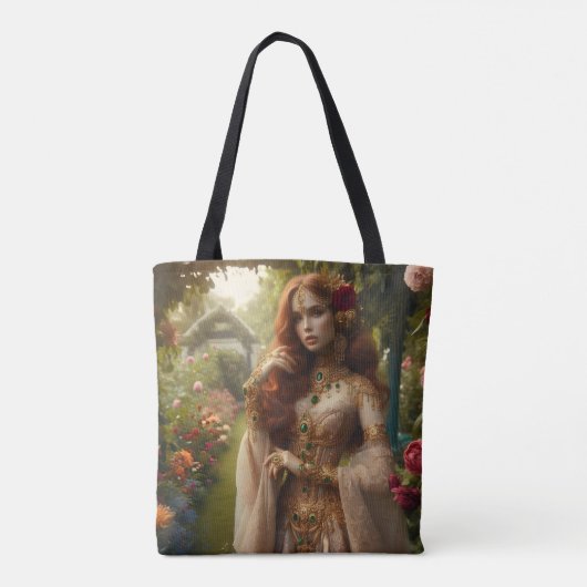 Pre-Raphaelite Gilded Woman 2 in Garden Tote Bag (Achterkant)