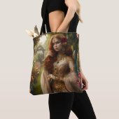 Pre-Raphaelite Gilded Woman 2 in Garden Tote Bag (Dichtbij)