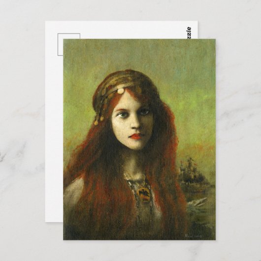 Pre-Raphaelite Girl  Briefkaart (Voorkant / Achterkant)