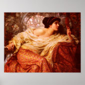 Pre-Raphaelite "The Mirror" van Sir Frank Dicksee Poster (Voorkant)
