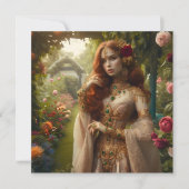 Pre-Raphaeltie gilded woman 2 in garden Kaart (Voorkant)