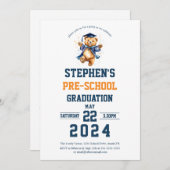 Pre School afstudeerfeest Schattige Teddy Bear Kaart (Voorkant / Achterkant)