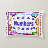 Pre-school peek naar leerpiloot - ABC & 1-2-3 Decoratief Kussen (Achterkant)