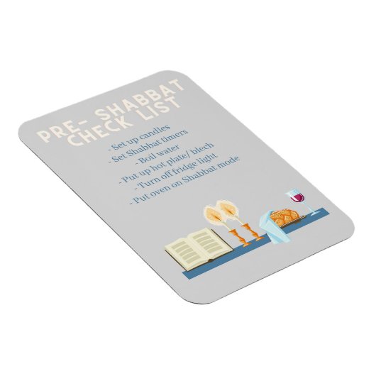 Pre-Shabbat checklist magneet (Rechterzijde)