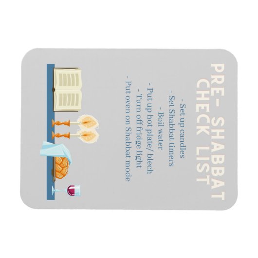 Pre-Shabbat checklist magneet (Horizontaal)