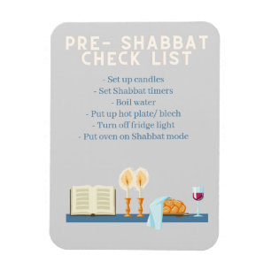 Pre-Shabbat checklist magneet