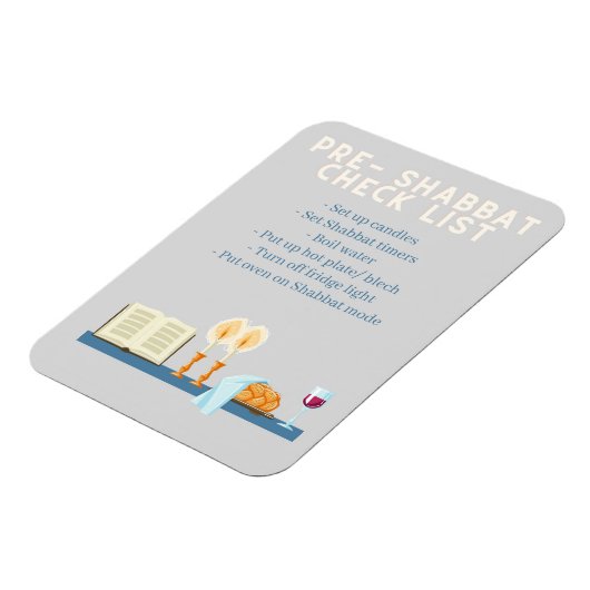 Pre-Shabbat checklist magneet (Linkerzijde)
