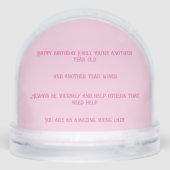 Pre Teen Birthday Aankondiging Sneeuwbol (Achterkant)