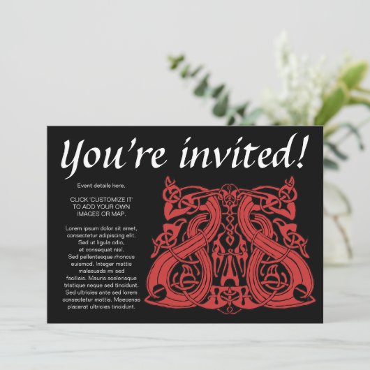 Pre Viking Red, uitnodiging (Staand voorkant)