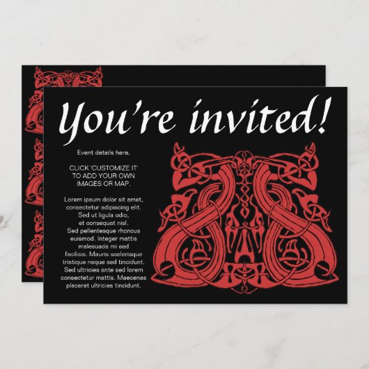 Pre Viking Red, uitnodiging (Voorkant / Achterkant)