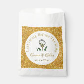 Pre-Wedding Golf Party Weekend Wit Goud Glitter Bedankzakje (Voorkant)