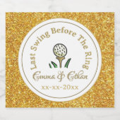 Pre-Wedding Golf Party Weekend Wit Goud Glitter Sparkling Wijnetiket (Enkel label)