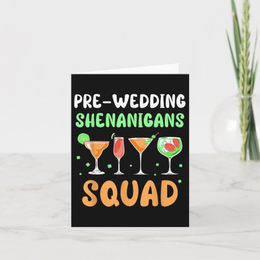 Pre-wedding Shenanigans Squad Party Groom Bachelor Kaart (Voorkant)