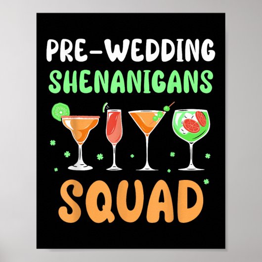 Pre-wedding Shenanigans Squad Party Groom Bachelor Poster (Voorkant)