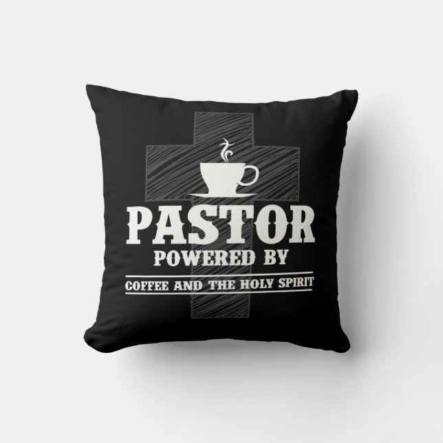 Preacher Coffee Lover Heilige Geest Kaffeine Kussen (Voorkant)
